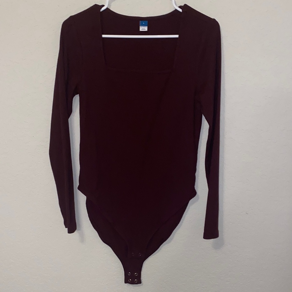Old Navy Maroon bodysuit Long Sleeve Top